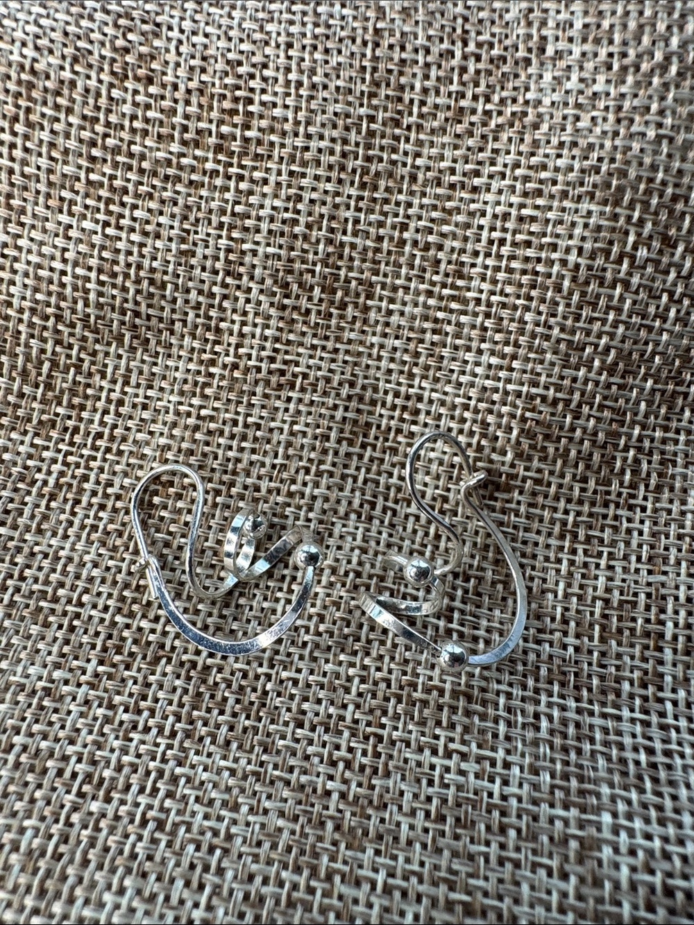 Sterling Silver modernist earrings Mexico Silver